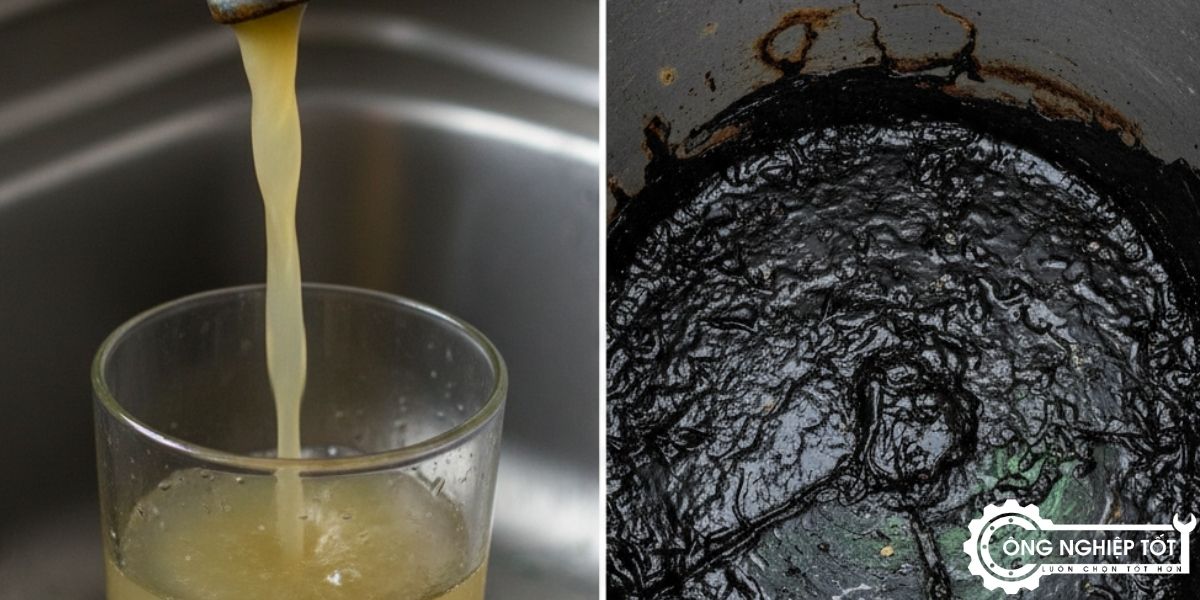 Dấu hiệu bồn nước bị rêu và cặn bẩn